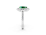White gold Pear Cut Cut Diamond Floral Halo Pave Band with Prong Setting_2