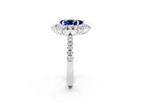 White gold Pear Cut Cut Diamond Floral Halo Pave Band with Prong Setting_2