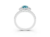 White gold Pear Cut Cut Diamond Floral Halo Pave Band with Prong Setting_3