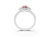 White gold Pear Cut Cut Diamond Floral Halo Pave Band with Prong Setting_3