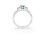 White gold Pear Cut Cut Diamond Floral Halo Pave Band with Prong Setting_3