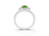 White gold Pear Cut Cut Diamond Floral Halo Pave Band with Prong Setting_3