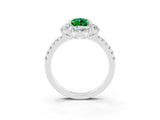 White gold Pear Cut Cut Diamond Floral Halo Pave Band with Prong Setting_3