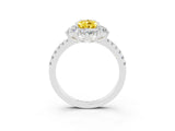 White gold Pear Cut Cut Diamond Floral Halo Pave Band with Prong Setting_3