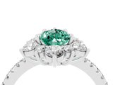 White gold Pear Cut Cut Diamond Floral Halo Pave Band with Prong Setting_4