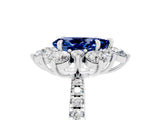 White gold Pear Cut Cut Diamond Floral Halo Pave Band with Prong Setting_5