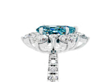 White gold Pear Cut Cut Diamond Floral Halo Pave Band with Prong Setting_5