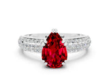 White gold Pear Cut Cut Diamond Milgrain Marquise Band with Prong Setting