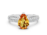 White gold Pear Cut Cut Diamond Milgrain Marquise Band with Prong Setting