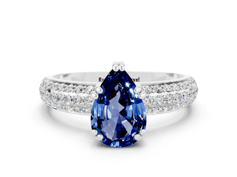 White gold Pear Cut Cut Diamond Milgrain Marquise Band with Prong Setting