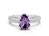 White gold Pear Cut Cut Diamond Milgrain Marquise Band with Prong Setting