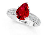 White gold Pear Cut Cut Diamond Milgrain Marquise Band with Prong Setting_1