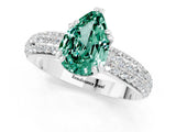 White gold Pear Cut Cut Diamond Milgrain Marquise Band with Prong Setting_1