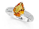 White gold Pear Cut Cut Diamond Milgrain Marquise Band with Prong Setting_1