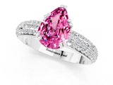 White gold Pear Cut Cut Diamond Milgrain Marquise Band with Prong Setting_1