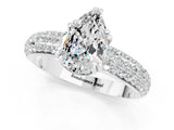 White gold Pear Cut Cut Diamond Milgrain Marquise Band with Prong Setting_1