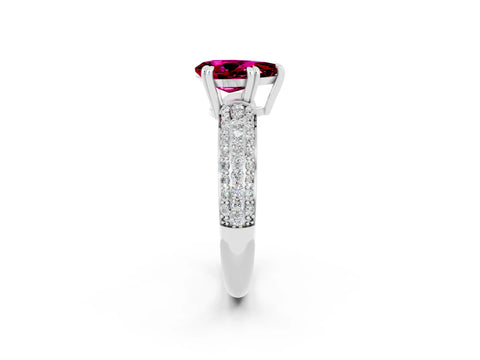 White gold Pear Cut Cut Diamond Milgrain Marquise Band with Prong Setting_2