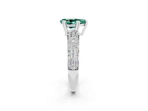 White gold Pear Cut Cut Diamond Milgrain Marquise Band with Prong Setting_2