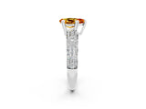 White gold Pear Cut Cut Diamond Milgrain Marquise Band with Prong Setting_2