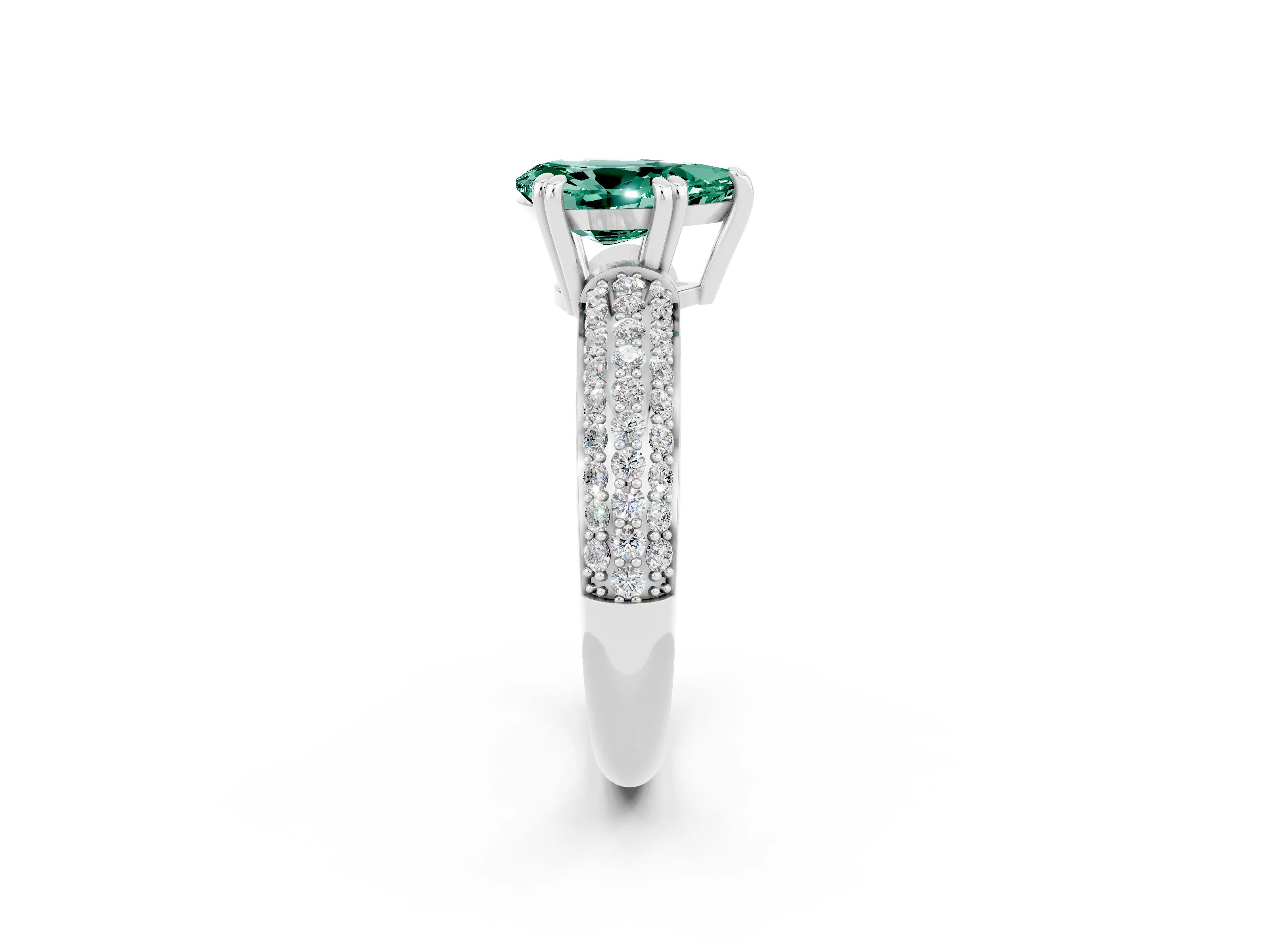 White gold Pear Cut Cut Diamond Milgrain Marquise Band with Prong Setting_2