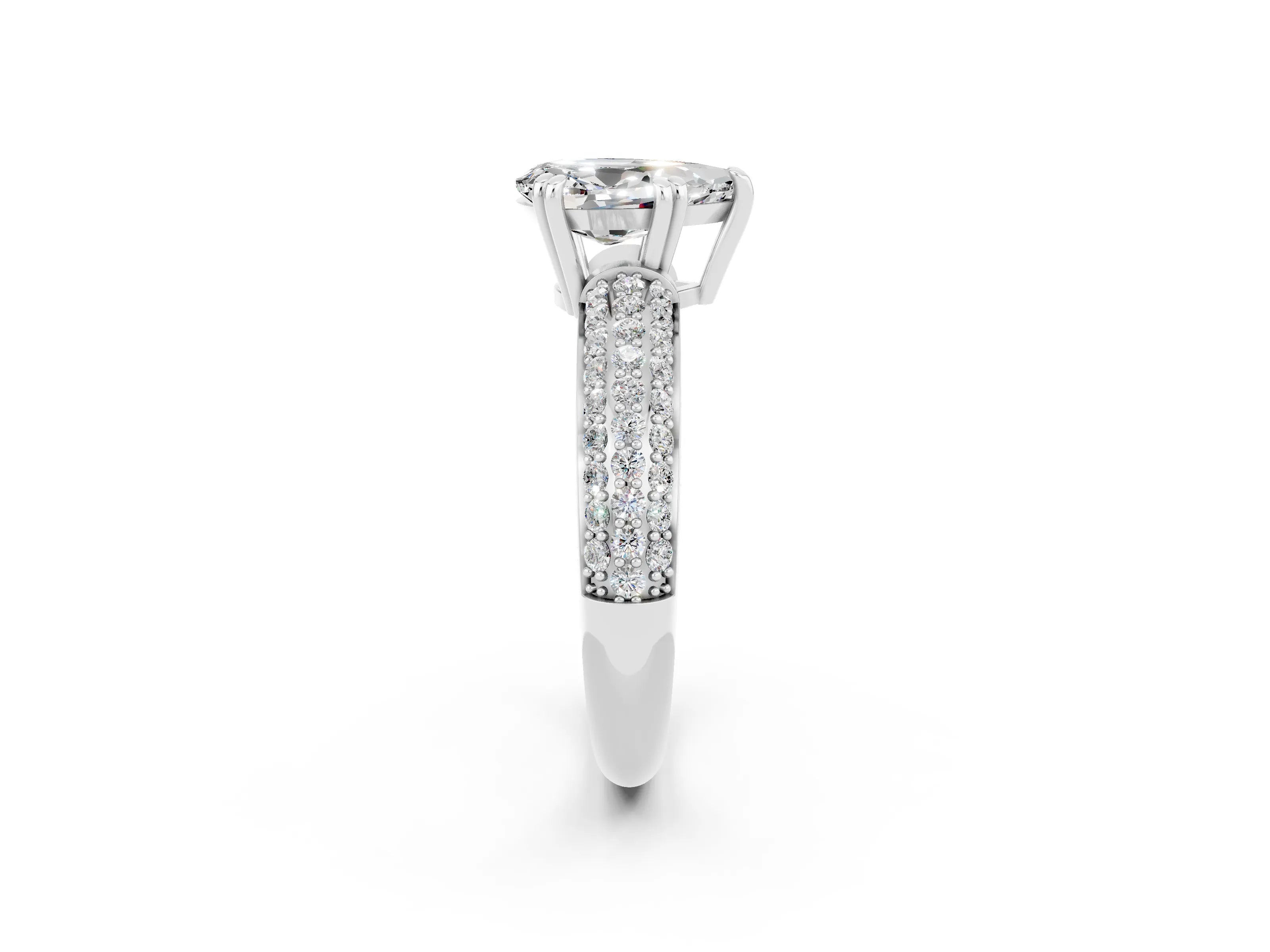 White gold Pear Cut Cut Diamond Milgrain Marquise Band with Prong Setting_2