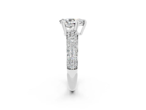 White gold Pear Cut Cut Diamond Milgrain Marquise Band with Prong Setting_2