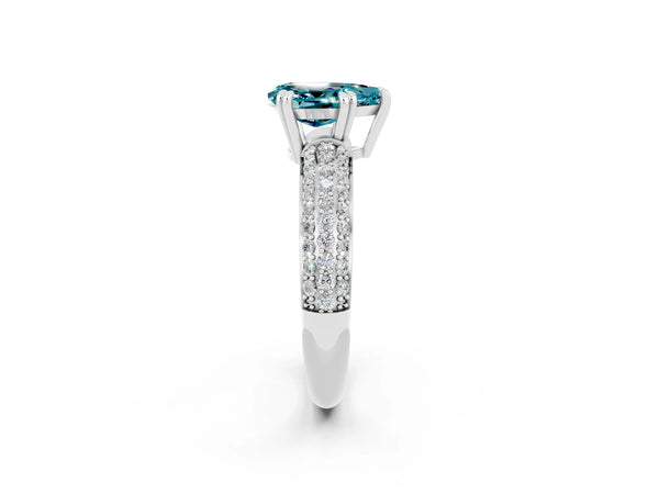 Platinum Pear Cut Cut Diamond Milgrain Marquise Band with Prong Setting