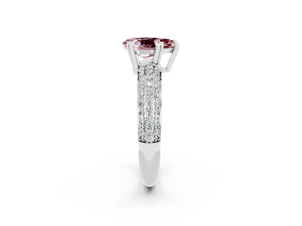 White gold Pear Cut Cut Diamond Milgrain Marquise Band with Prong Setting