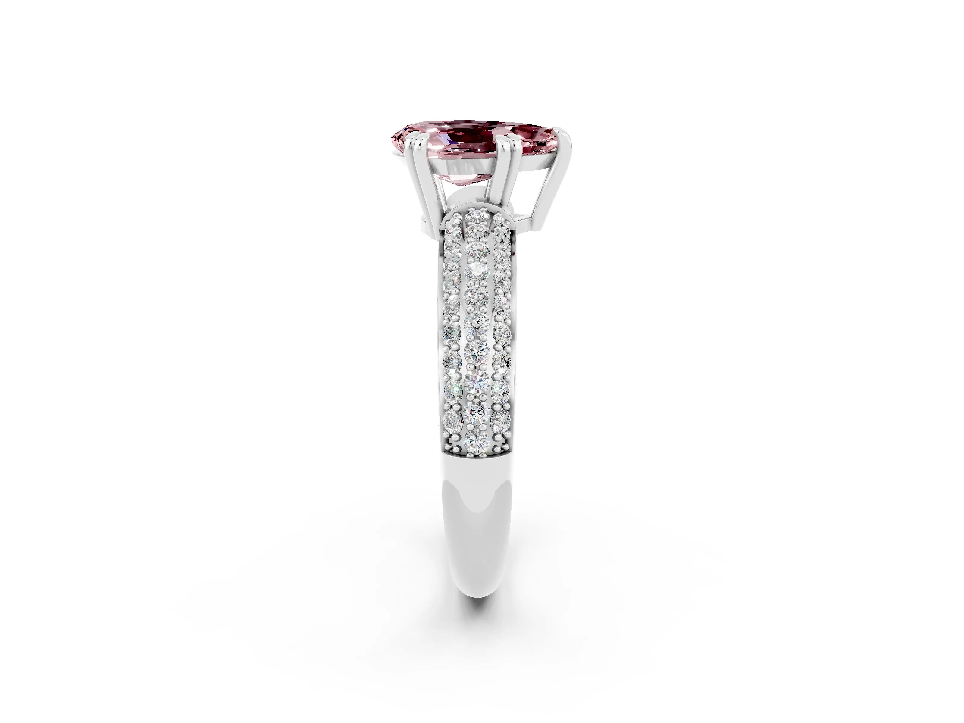 White gold Pear Cut Cut Diamond Milgrain Marquise Band with Prong Setting_2