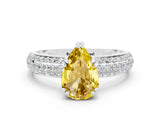 White gold Pear Cut Cut Diamond Milgrain Marquise Band with Prong Setting