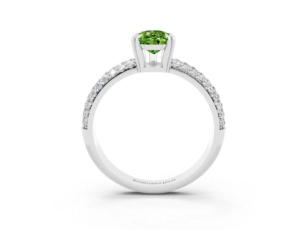Platinum Pear Cut Cut Diamond Milgrain Marquise Band with Prong Setting