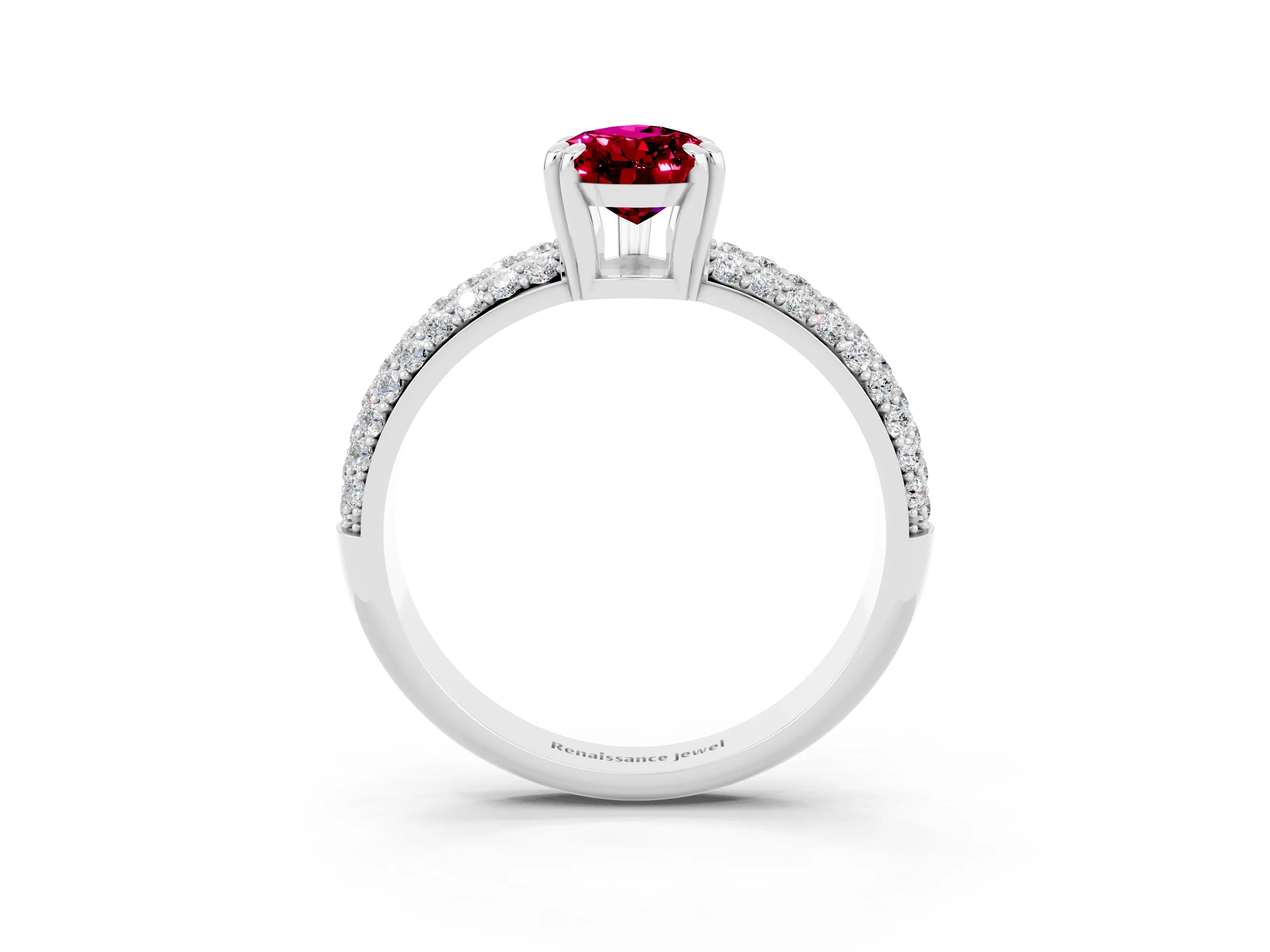 White gold Pear Cut Cut Diamond Milgrain Marquise Band with Prong Setting_3