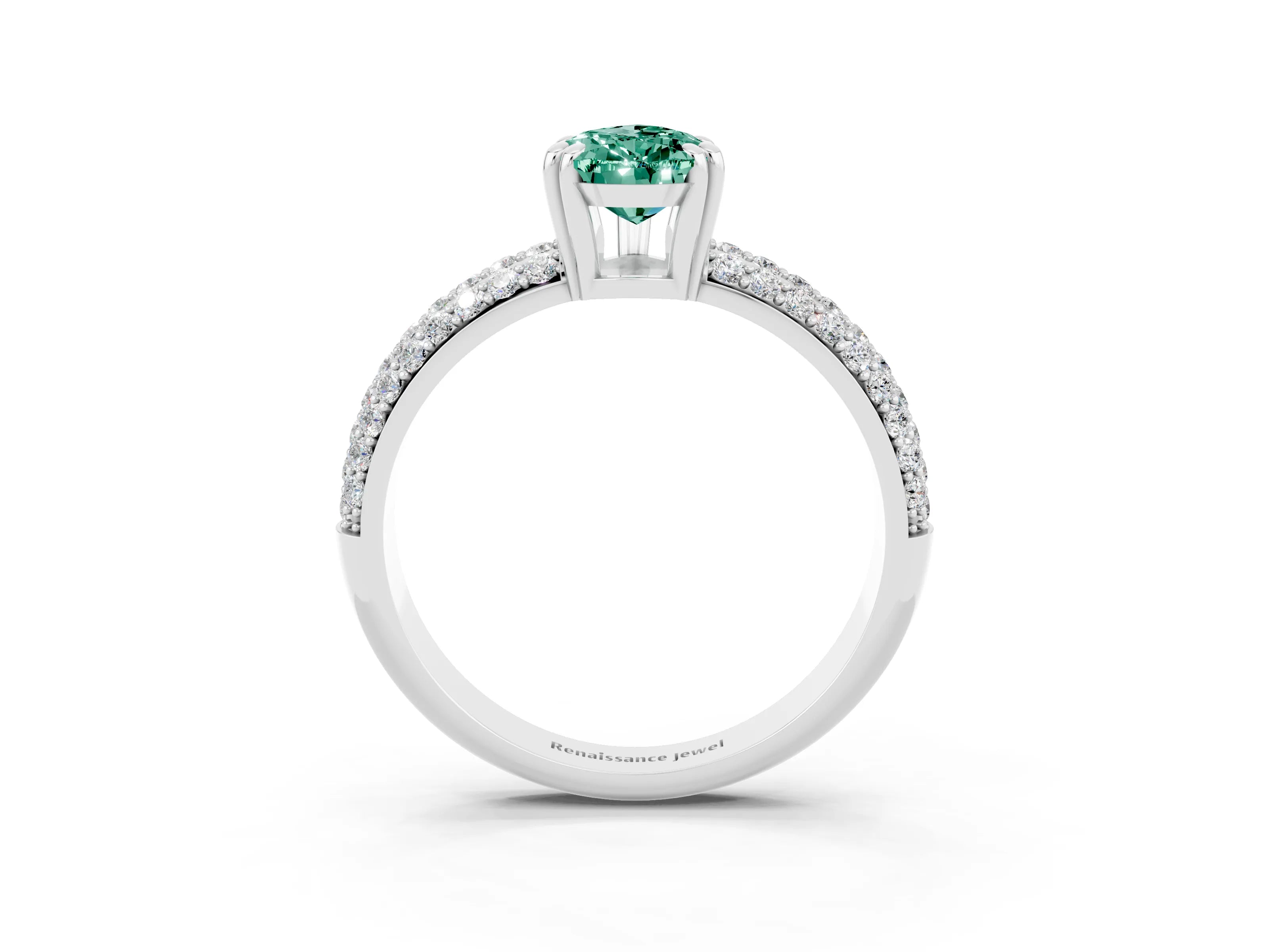 White gold Pear Cut Cut Diamond Milgrain Marquise Band with Prong Setting_3