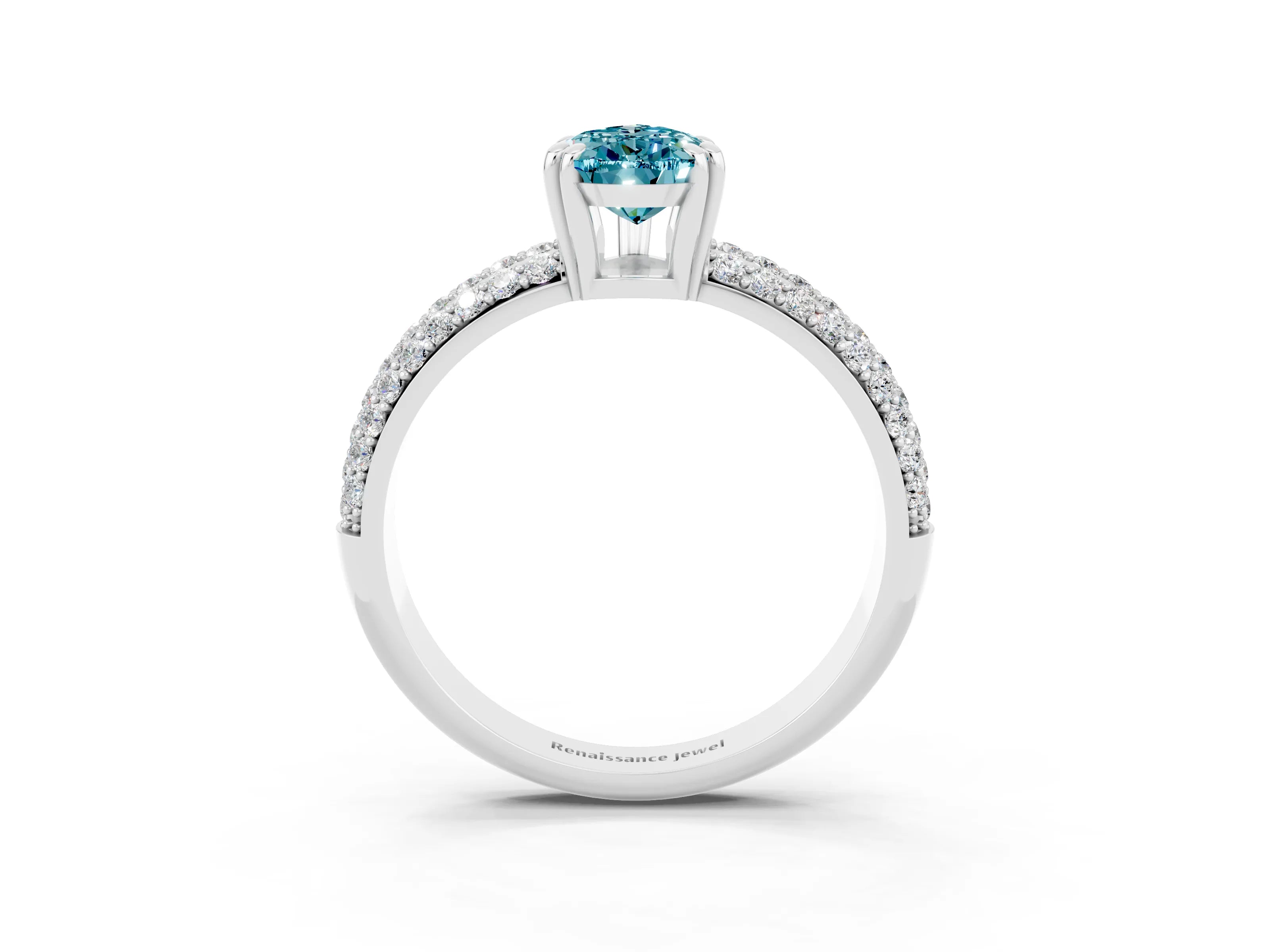 White gold Pear Cut Cut Diamond Milgrain Marquise Band with Prong Setting_3