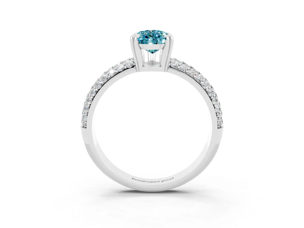 White gold Pear Cut Cut Diamond Milgrain Marquise Band with Prong Setting