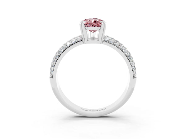 Platinum Pear Cut Cut Diamond Milgrain Marquise Band with Prong Setting