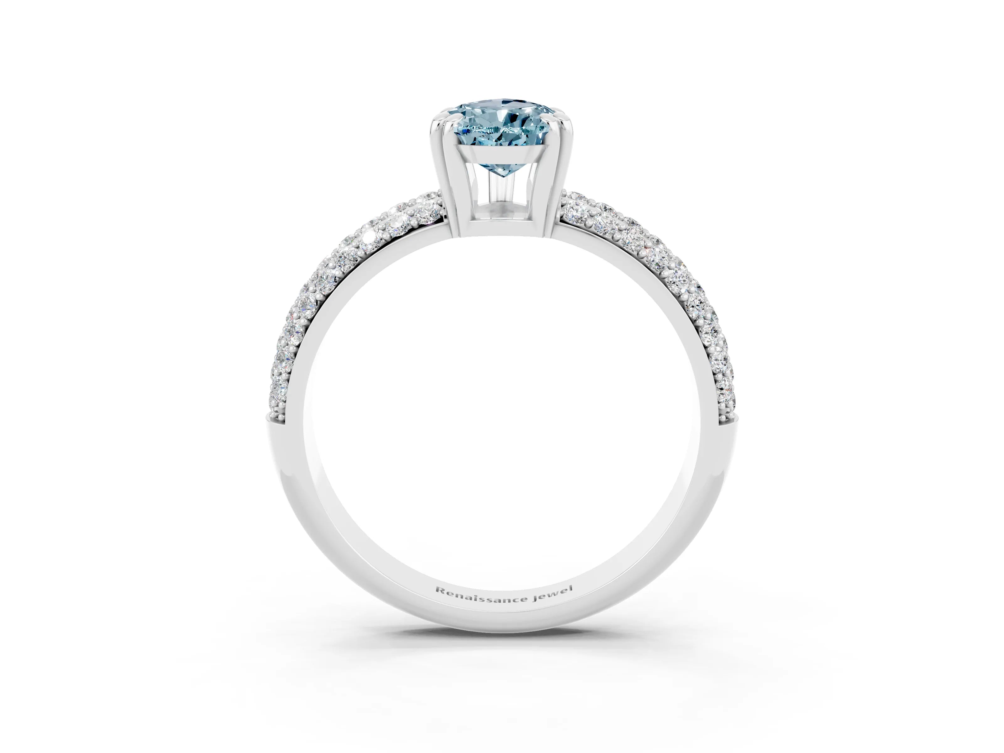 White gold Pear Cut Cut Diamond Milgrain Marquise Band with Prong Setting_3