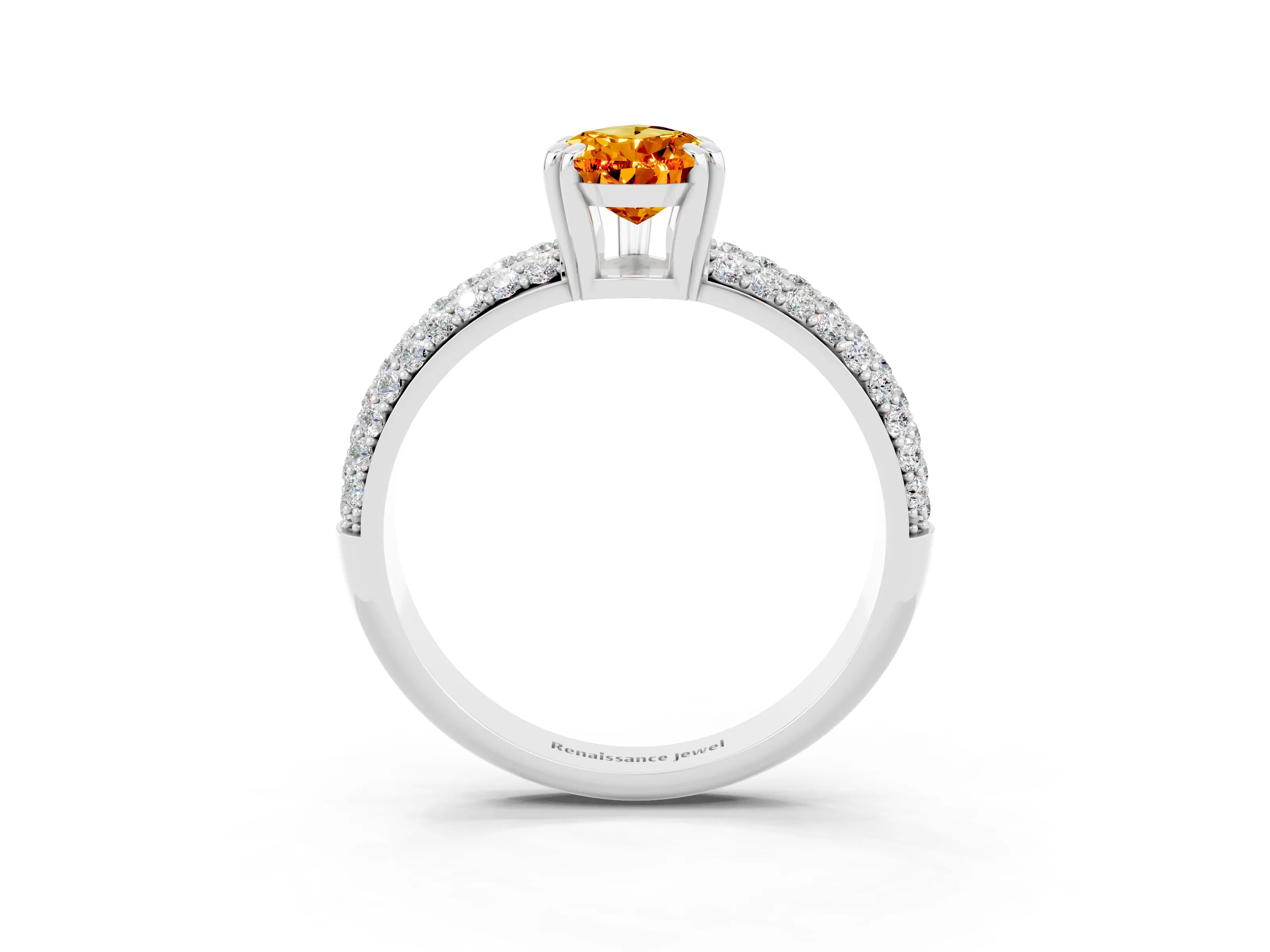 White gold Pear Cut Cut Diamond Milgrain Marquise Band with Prong Setting_3