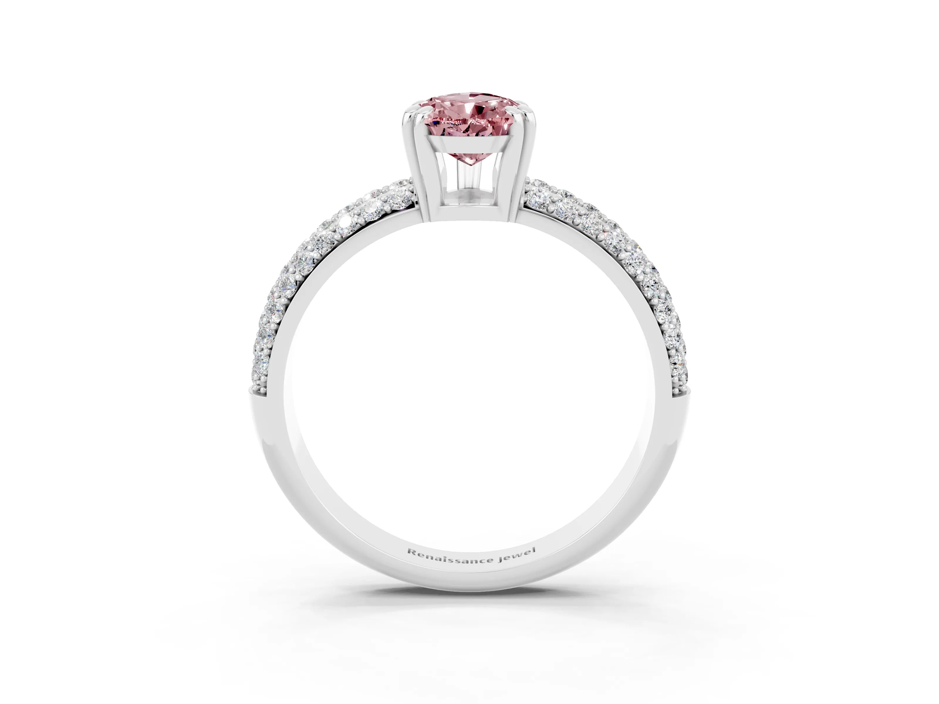 White gold Pear Cut Cut Diamond Milgrain Marquise Band with Prong Setting_3