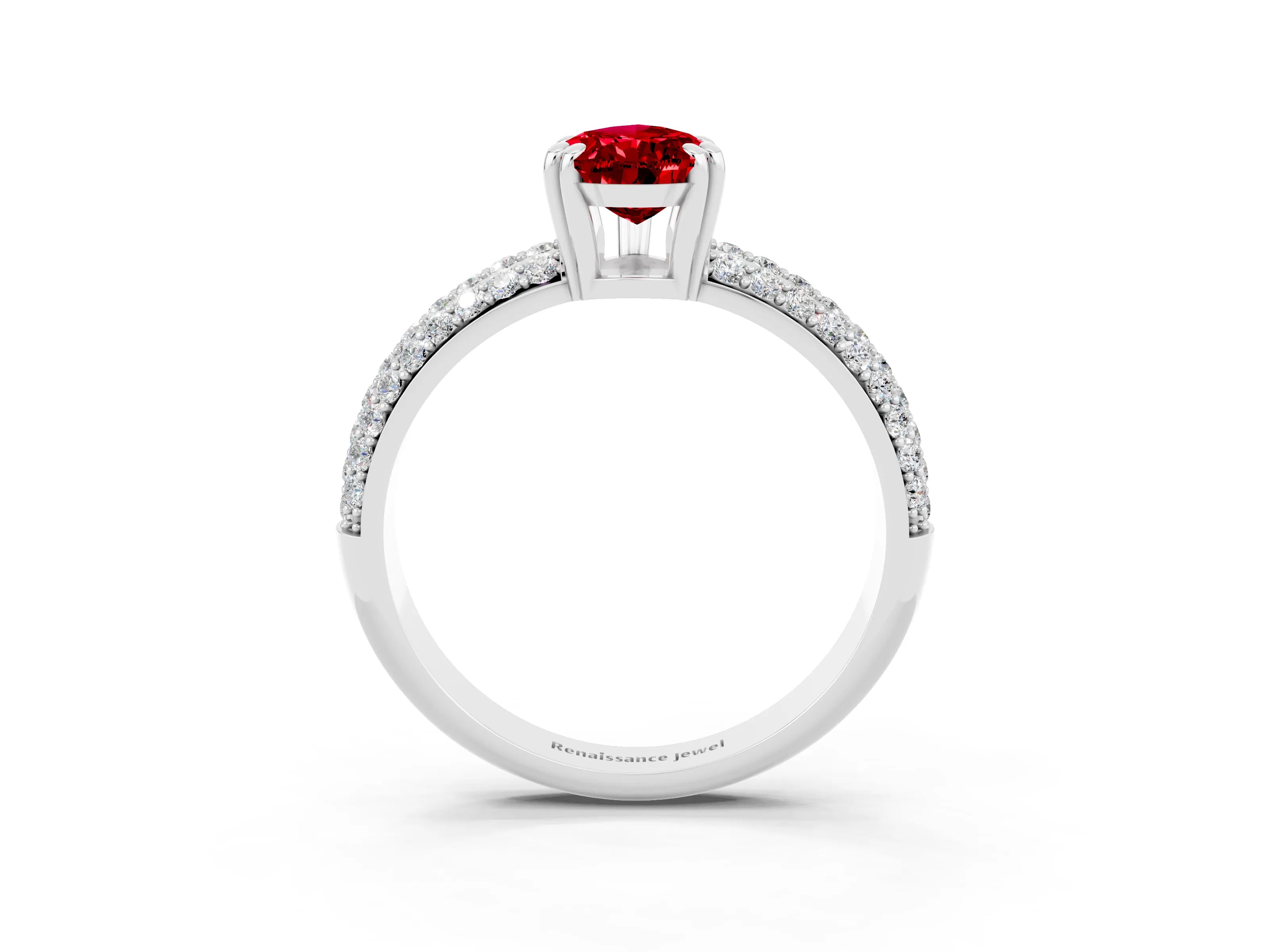 White gold Pear Cut Cut Diamond Milgrain Marquise Band with Prong Setting_3