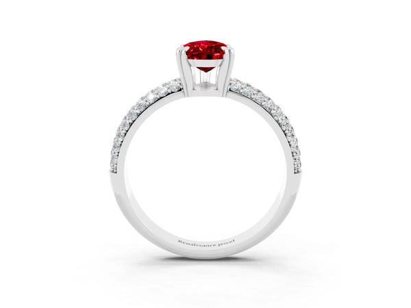 Platinum Pear Cut Cut Diamond Milgrain Marquise Band with Prong Setting