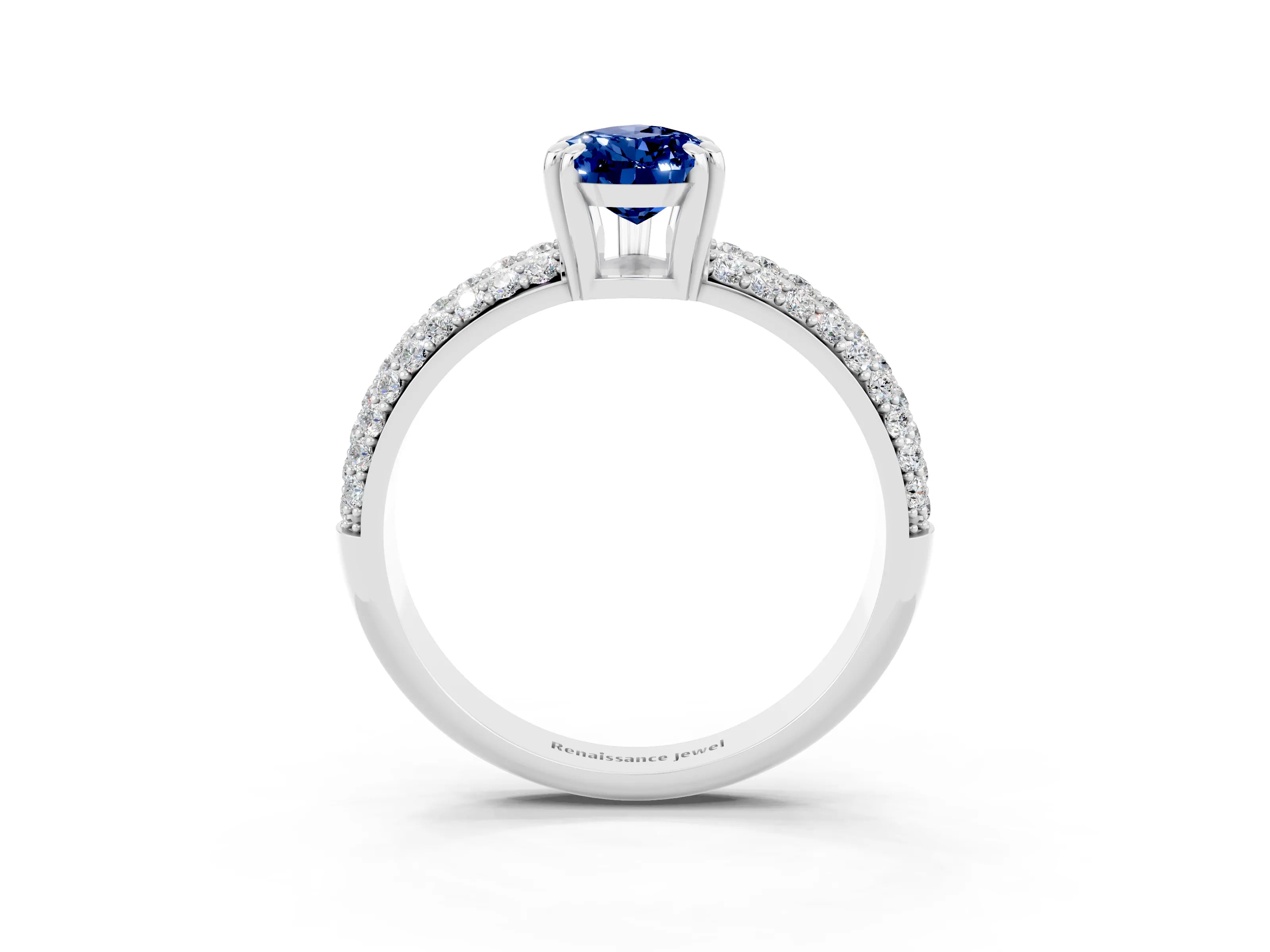 White gold Pear Cut Cut Diamond Milgrain Marquise Band with Prong Setting_3