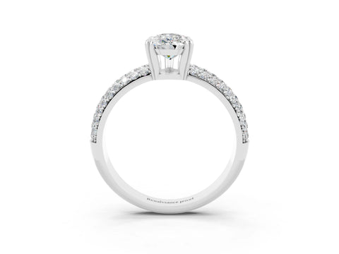 White gold Pear Cut Cut Diamond Milgrain Marquise Band with Prong Setting_3