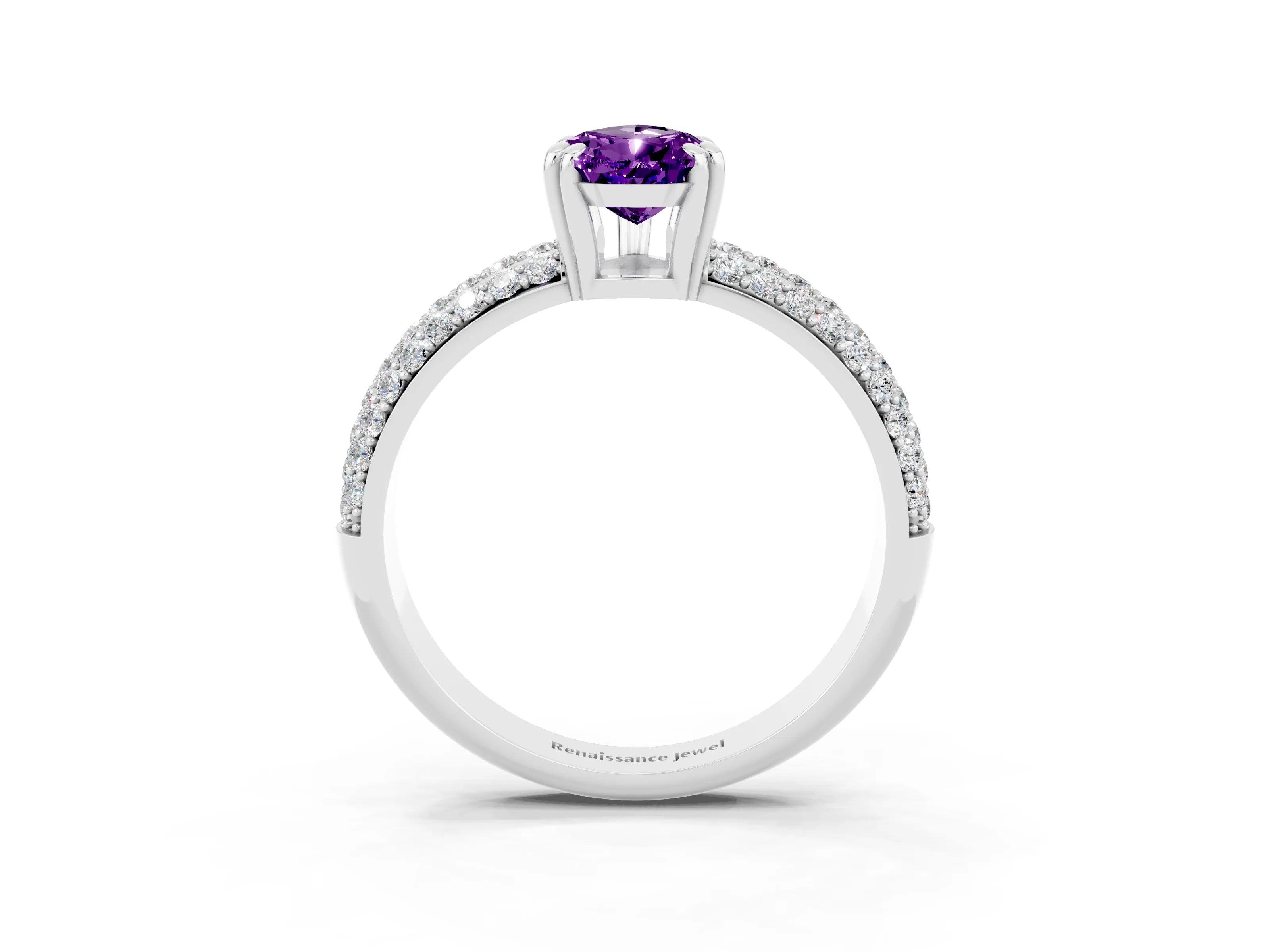 White gold Pear Cut Cut Diamond Milgrain Marquise Band with Prong Setting_3