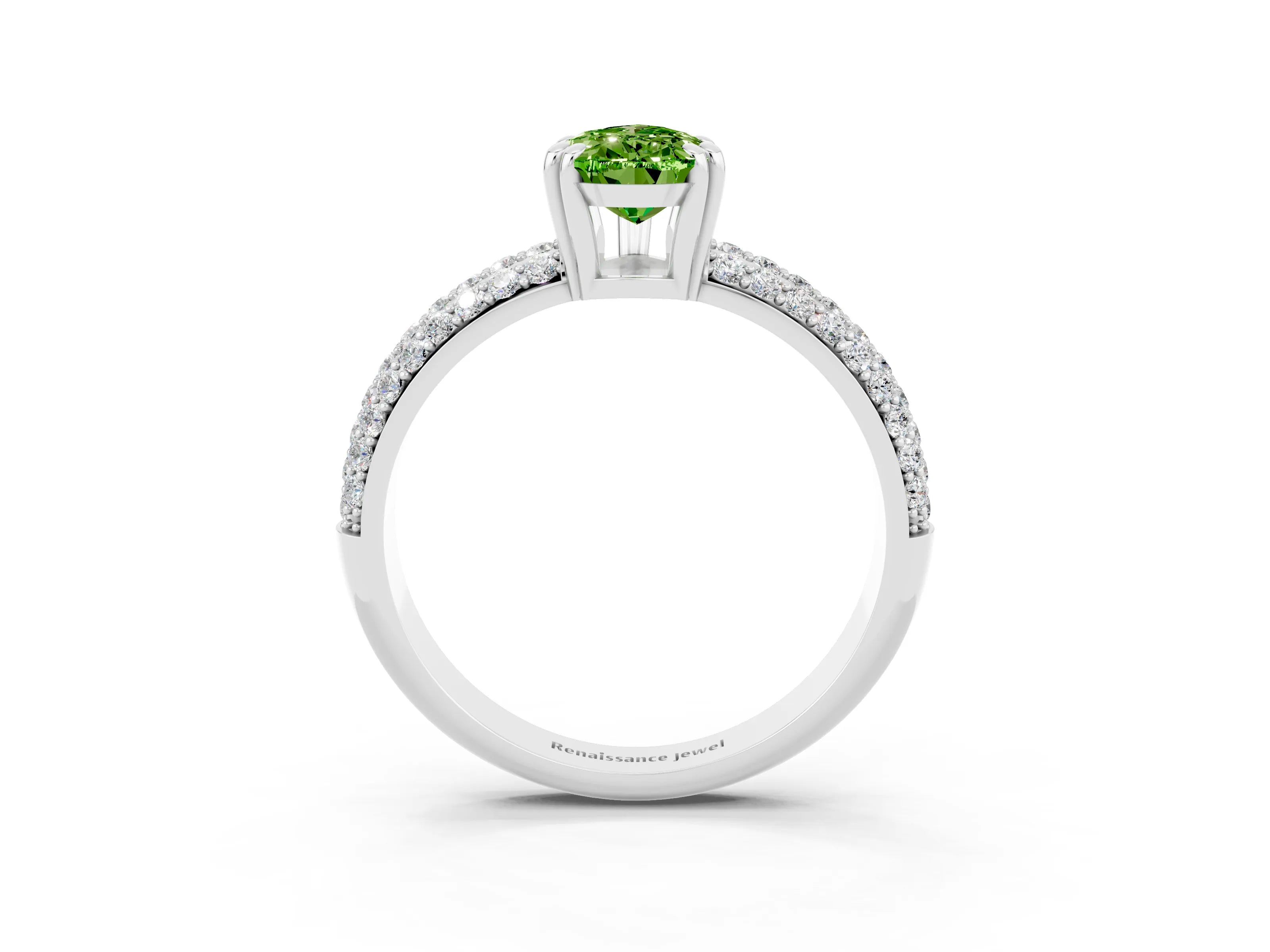 White gold Pear Cut Cut Diamond Milgrain Marquise Band with Prong Setting_3