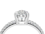 White gold Pear Cut Cut Diamond Milgrain Marquise Band with Prong Setting_4