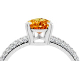 White gold Pear Cut Cut Diamond Milgrain Marquise Band with Prong Setting_4
