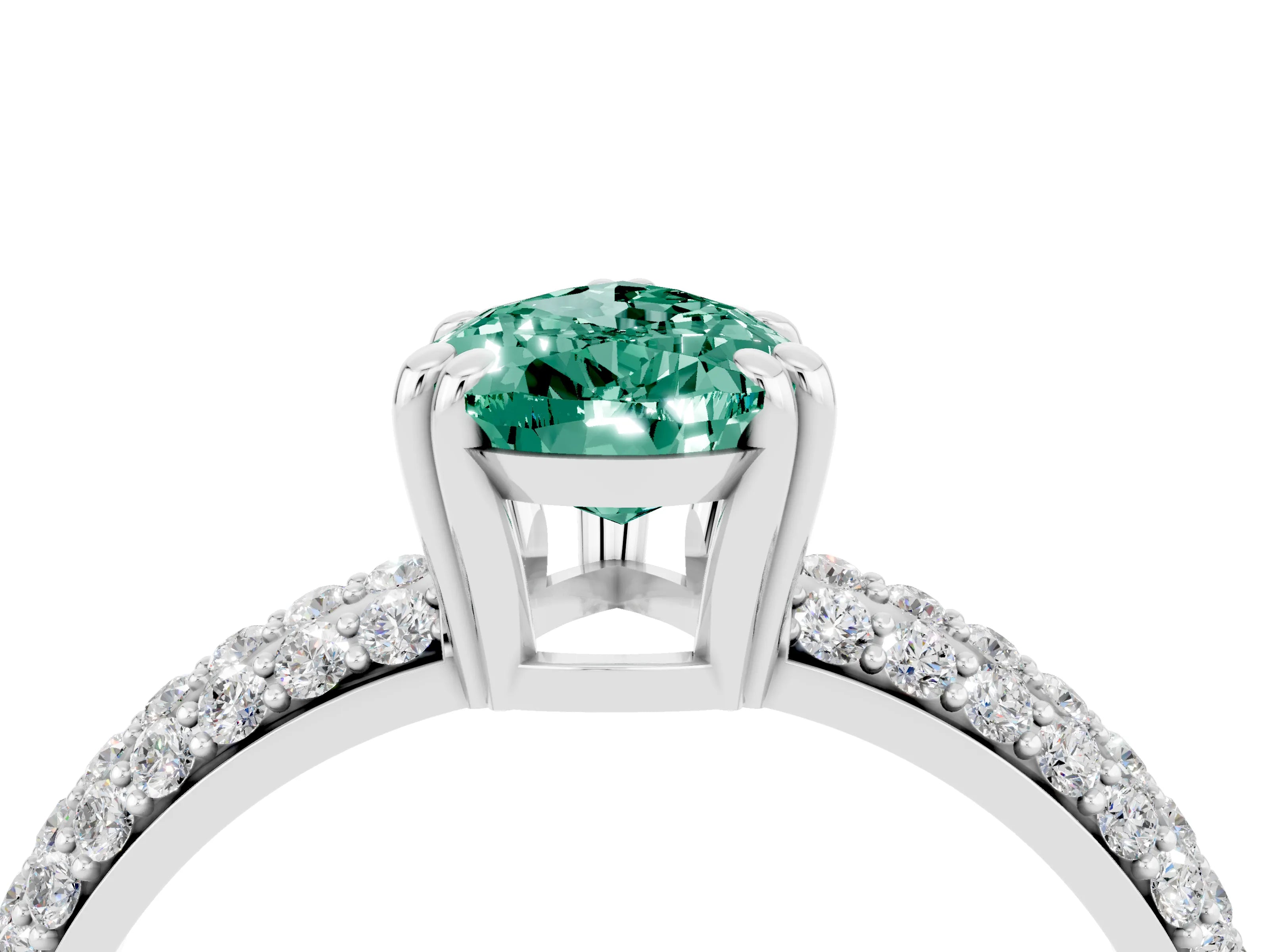 White gold Pear Cut Cut Diamond Milgrain Marquise Band with Prong Setting_4