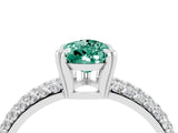 White gold Pear Cut Cut Diamond Milgrain Marquise Band with Prong Setting_4