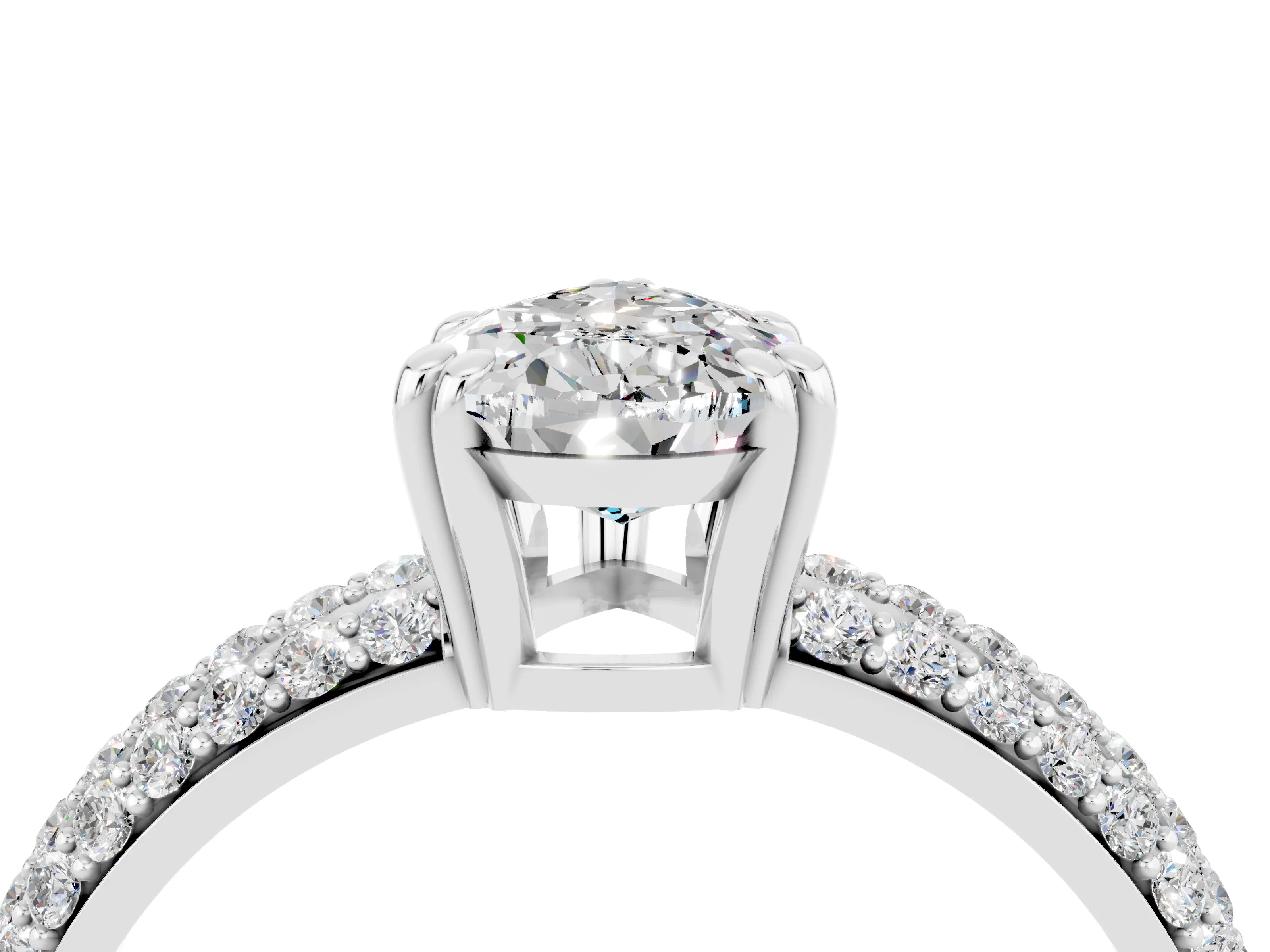 White gold Pear Cut Cut Diamond Milgrain Marquise Band with Prong Setting_4